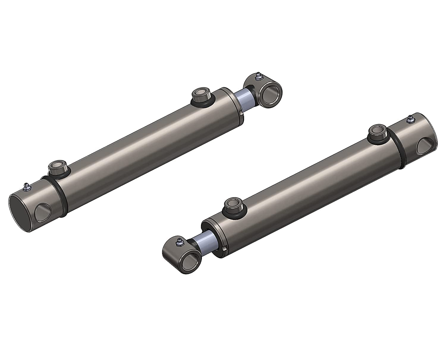 Cilindro idraulico a doppia azione con foro trasversale (60/30, 600 mm)