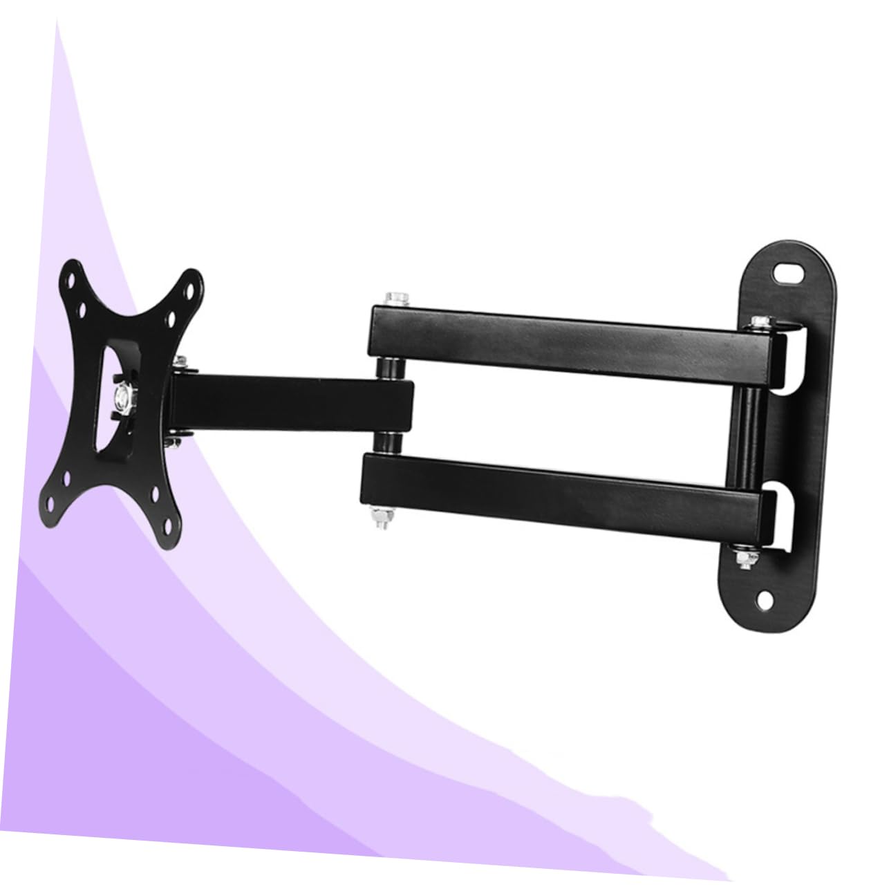 Supporto Parete per Tv 15-27 Pollici in Metallo Nero | Inclinazione 15 Gradi, Portata 10kg, per Monitor LED e Pannelli Piatti