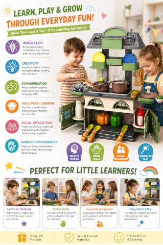 Image of Kids Kitchen Play Set with Lights & Sounds (38 PCS Kids Kitchen Playset)