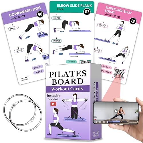 Pilates Board Workout Cards – 67 Exercise Cards with Videos