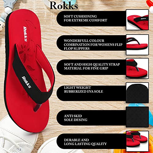 Image of ROKKS Woman's Fashionable Mid-Heel Sandals Flip-Flops Regular Wear Comfortable Slipper for Girls / Ladies(AE-Heel-031)