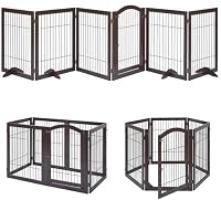 Amazon | unipaws ペットゲート 置くだけ簡単 木製 折りたたみ式 伸縮
