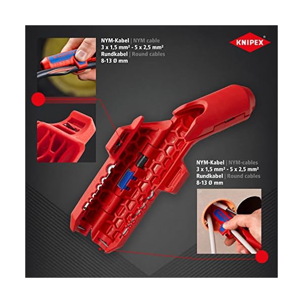 KNIPEX 00 20 72 V01 Mini-Zangenset in Werkzeuggürteltasche & ErgoStrip Universal-Abmantelungswerkzeug (135 mm) 16 95 01… – Bild 7