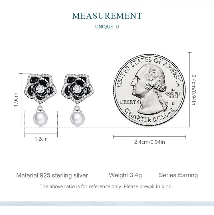 Boucles d'oreilles camélia pour femmes anti-allergies et légères - 5