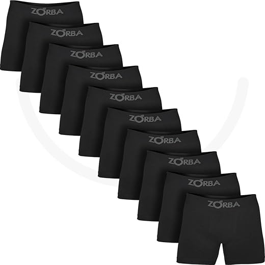 Kit com 10 Cuecas Zorba Boxer Algodão Sem Costura 781