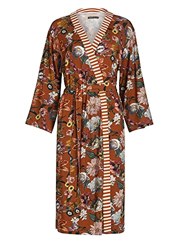 Preisvergleich Produktbild ESSENZA Kimono Sarai Filou Blumen Pfingstrosen Tulpen Viskose Leather Brown, M