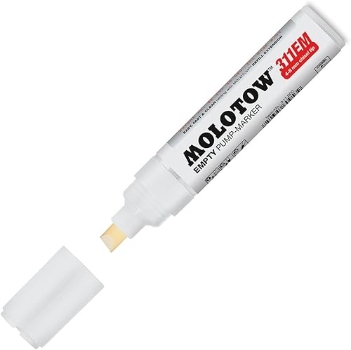 Molotow ONE4ALL - Marcador vacío, 0.157-0.315 pulgadas, compatible con la mayoría de pinturas y tintas (311.000)