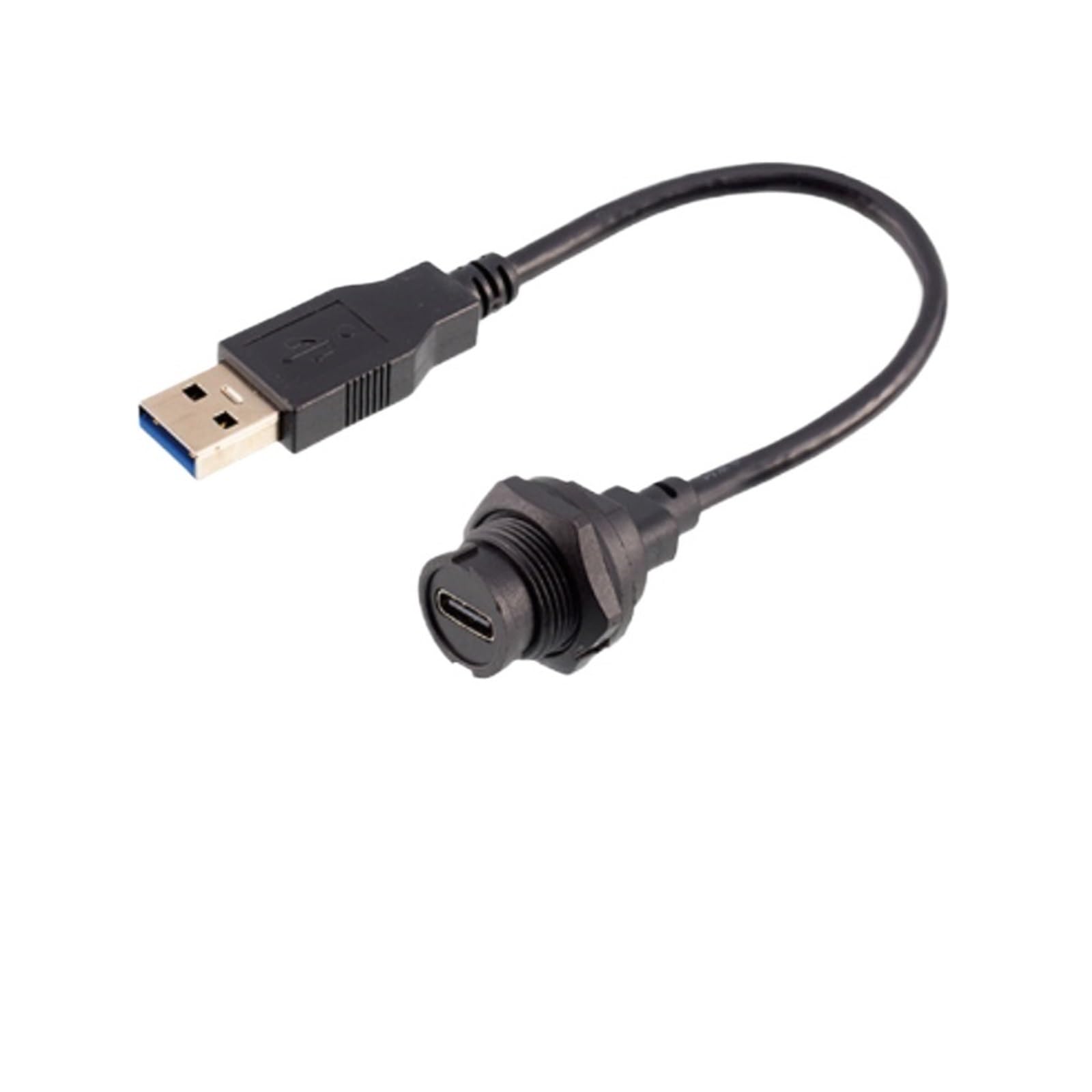 Runder, wasserdichter Bajonett-Clip am Gehäuse, Schraube, Wandmontage, USB-C-Typ-C-Anschluss, USB-C-Typ-C-wasserdichter Kabeladapter(WPUSBC284B-0.5m)