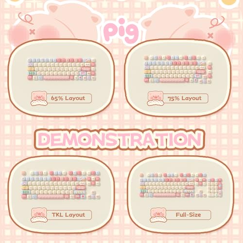 Teclas Akko Piggy Party con perfil MOG ergonómico y PBT de alta duración para tu teclado 3