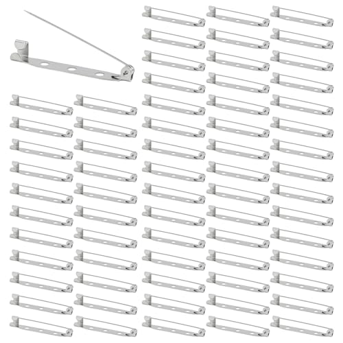 Alfileres de Broches, 200 Piezas, Alfileres de Broches, Imperdibles 30 mm para Joyería y Manualidades, Alfilere Plata con 2 Agujeros, Alfilere Cierre
