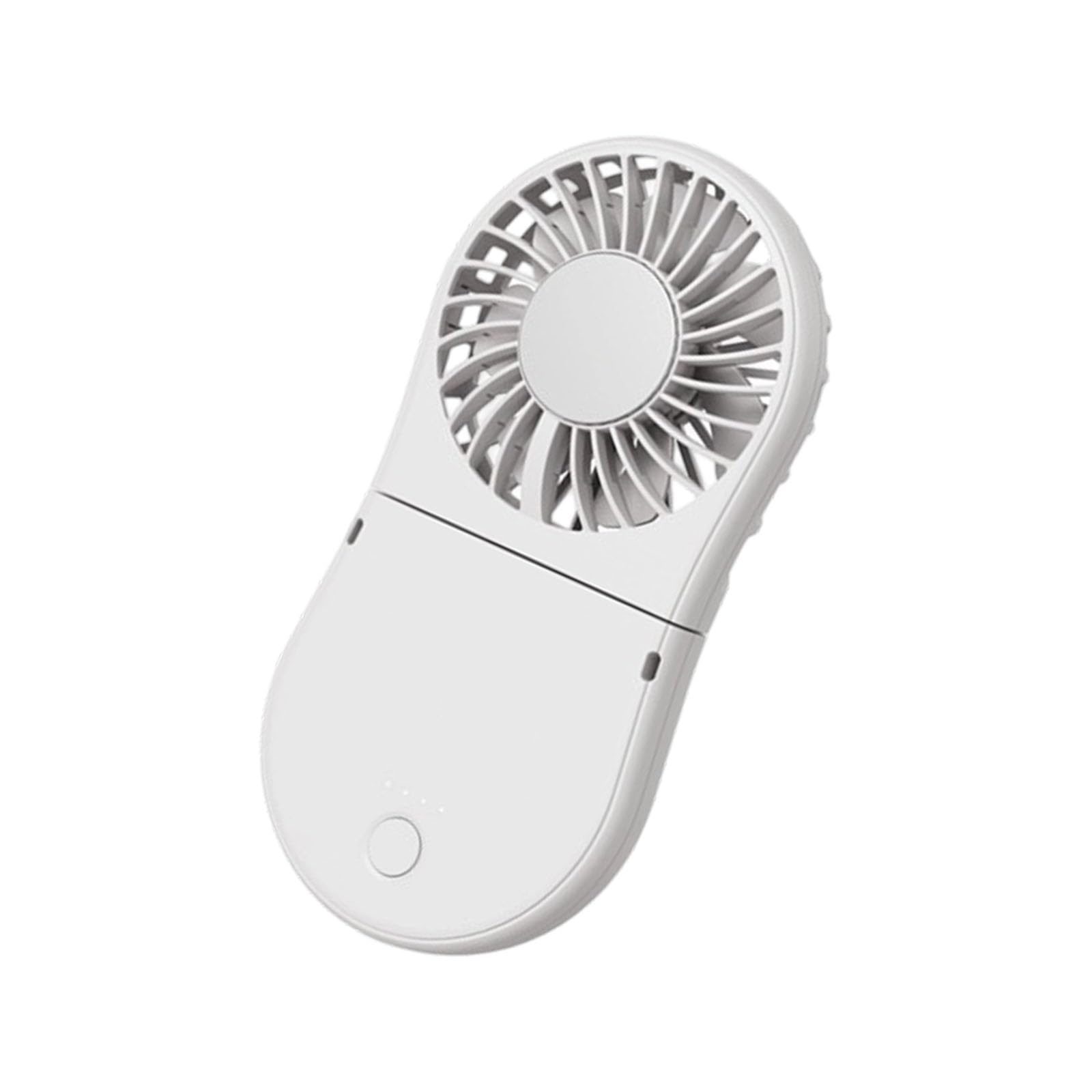 Uqezagpa White Rechargeable Small Folding Fan With Chilling Feature 1.5 Hours Cooling Time Perfect For Hot Weather Compact Foldable Handheld Desk Fan