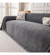 Deep Dream Non Slip Couch Covers for Dogs, Chenille Sofa Covers for 3 Cushion Couch Washable, Sof...