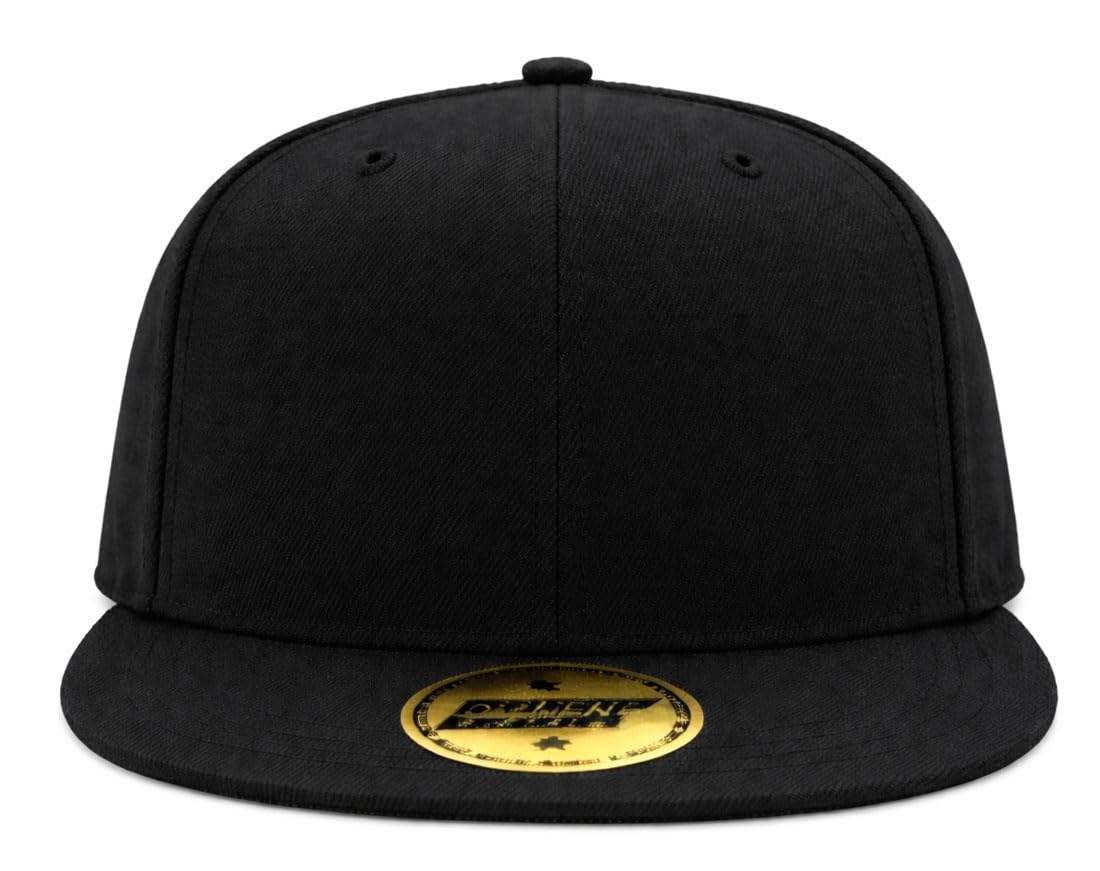 Mfaz Morefaz Ltd Unisex Black Flat Brim Snapback Cap – Adjustable Baseball Hat, Classic Streetwear Hip Hop Style (Black)