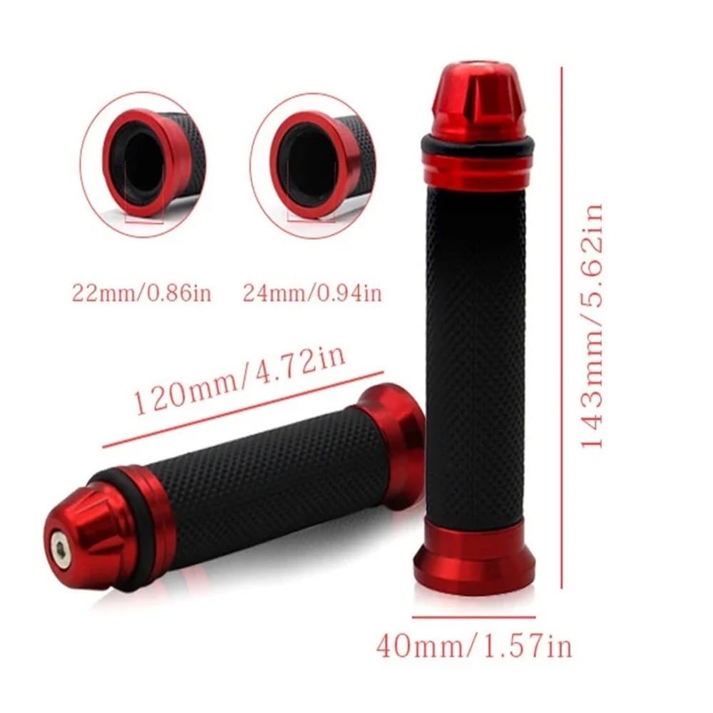 Manopole per moto da 7/8 pollici 22mm per manubrio per la maggior parte dei modelli Adatta a tutti i 78 manubri standard