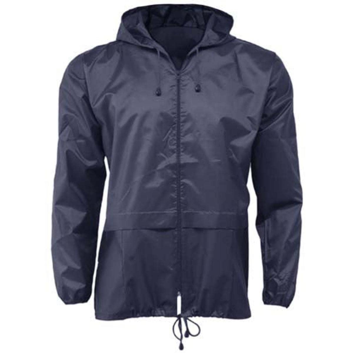 Coolandnew Plus Size Rain Coat With Hood - Navy - 5XL
