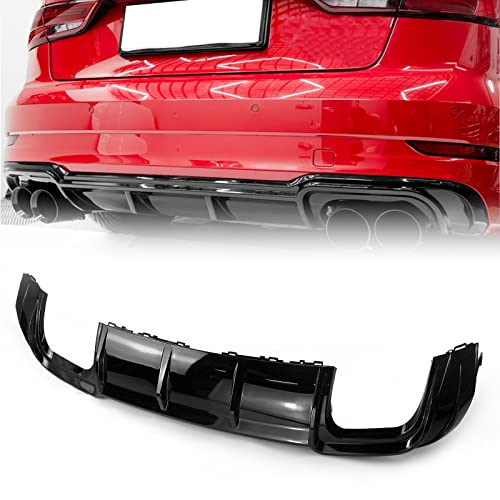 Diffuseur de pare-chocs arrière Audi A3 S3 Berline spoiler noir 2017 - 2