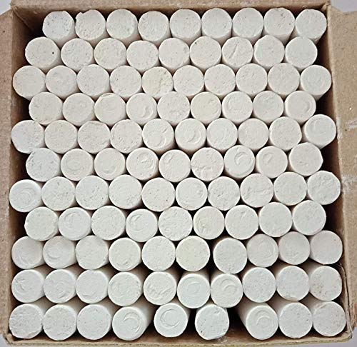 Uva World Dustless Chalks White Limestone Slate Pencils Full Size – Pack of 50