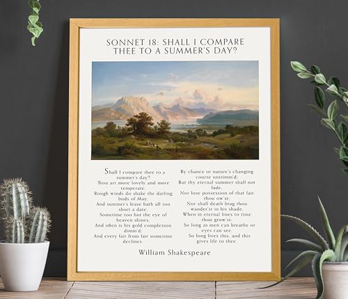 Affiche d'art Sonnet 18 de Shakespeare Wallbuddy 50x70 cm