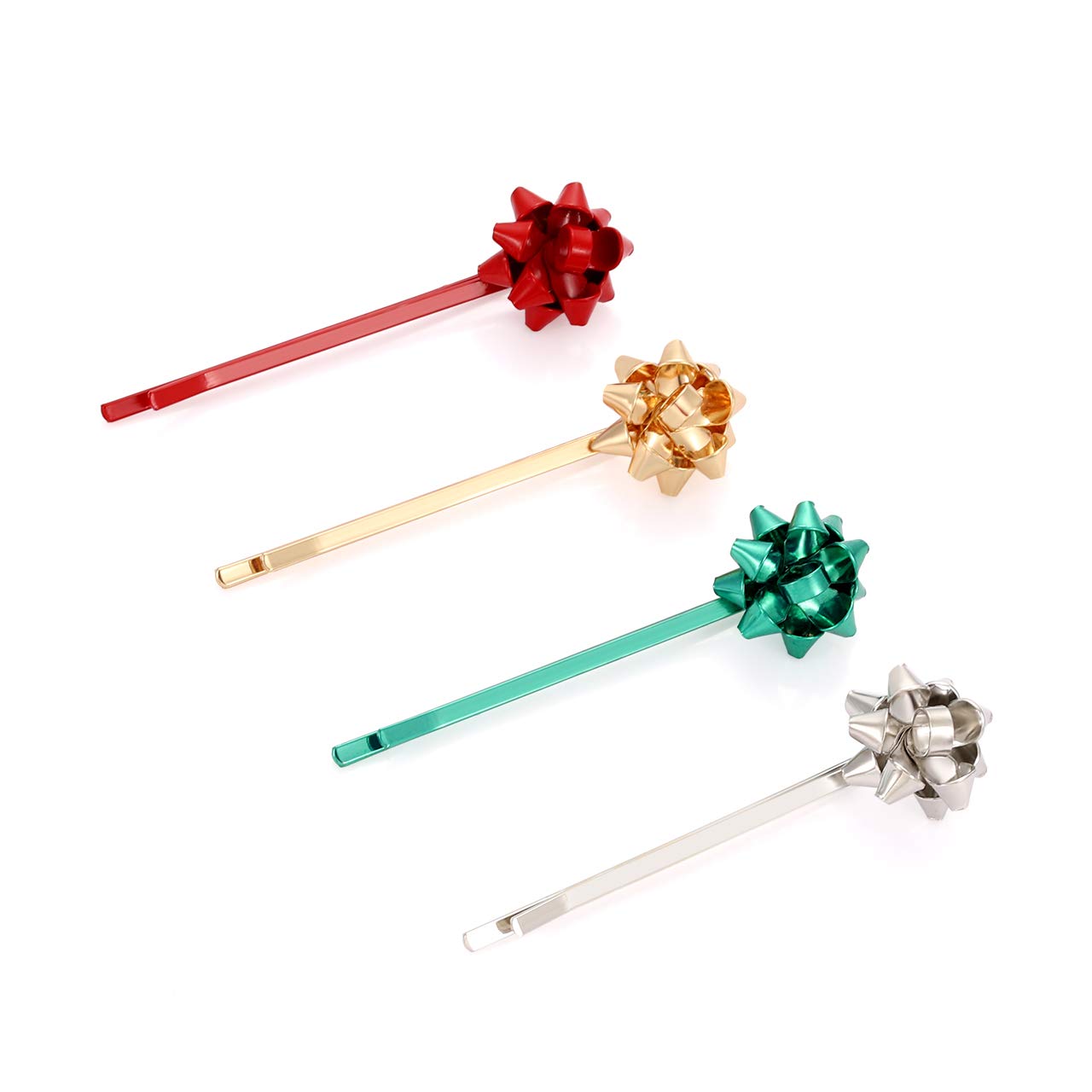 Pinza para el pelo de Navidad para mujer, horquillas de lazo de Navidad, pinzas para el cabello con lazo rojo, verde, dorado, accesorio para el cabello festivo, Navidad, disfraces, joyas, regalos de fiesta 7