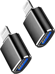 (Certificado Apple MFi) Lightning macho para cabo USB 3.0 fêmea OTG, pacote com 2 adaptadores de câmera USB portáteis OTG cabo de sincronização de dados para iPhone 13/12/11/Xr/X/XS/8/7/leitor de