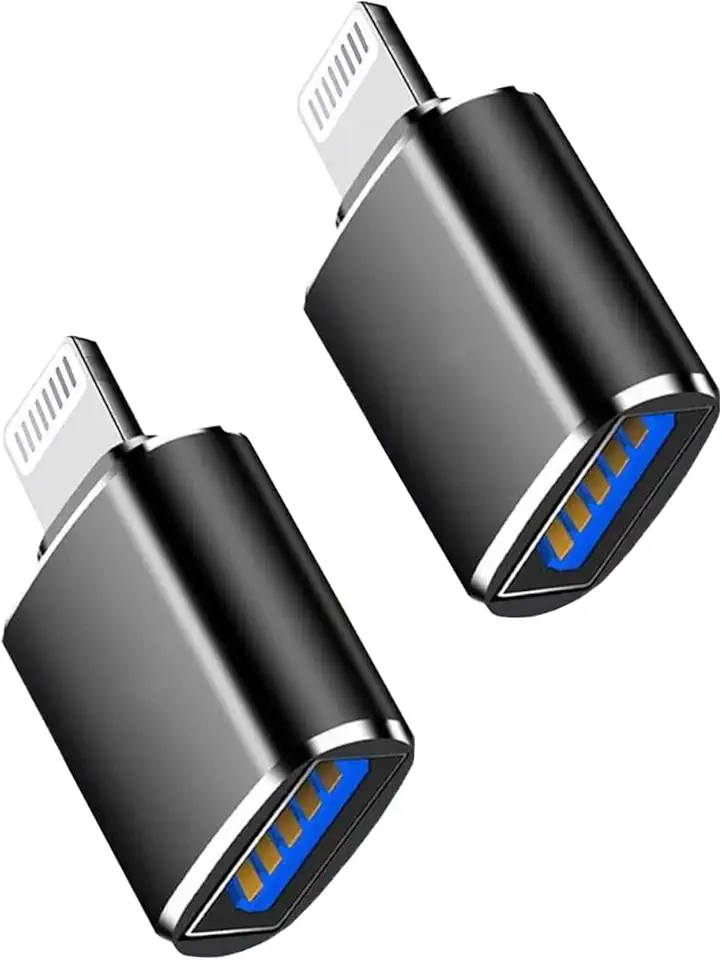 (Certificado Apple MFi) Lightning macho para cabo USB 3.0 fêmea OTG, pacote com 2 adaptadores de câmera USB portáteis OTG cabo de sincronização de dados para iPhone 13/12/11/Xr/X/XS/8/7/leitor de