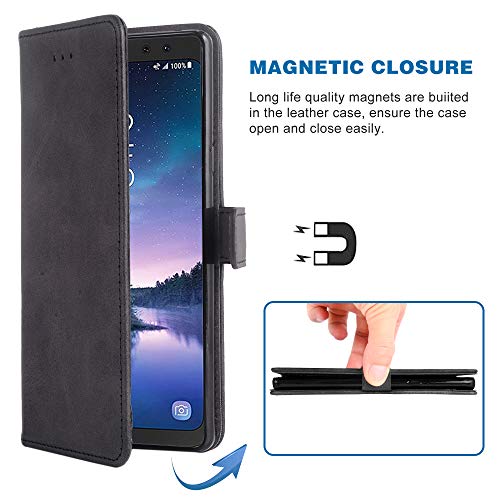 Phone Case For Samsung Galaxy S8 Active Folio Flip Wallet Case,Pu Leather Credit Card Holder Slots Full Body Protection Kickstand Protective Phone Cover For Glaxay S8Active 8S S 8 8Active G892A Black #TOP5