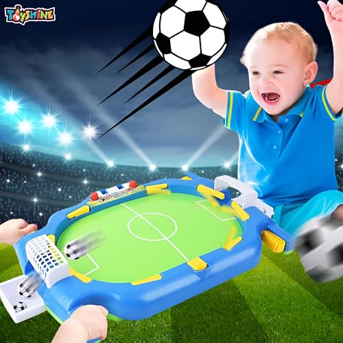 Image of Toyshine Mini Table Top Portable Desktop Soccer Game Indoor Fun Family Intelligence Battle Shoot Arcade Game For Kids And Adults. Age 4+, Multiplayer,Table Football