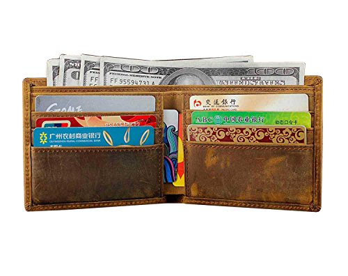 Mens Wallet With Chain Leather Brown Biker Vintage Coin Card Holder #TOP2