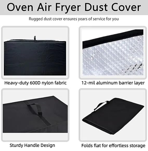 Image of Heavy Duty Convection Oven Cover for Breville BOV900BSS Smart Oven Air Fryer Pro,16.54 inchDx21.46 inchWx12.4 inchH, 600D Heat-Resistant Nylon w /Aluminum Foil, Waterproof Dustproof toaster oven Protector