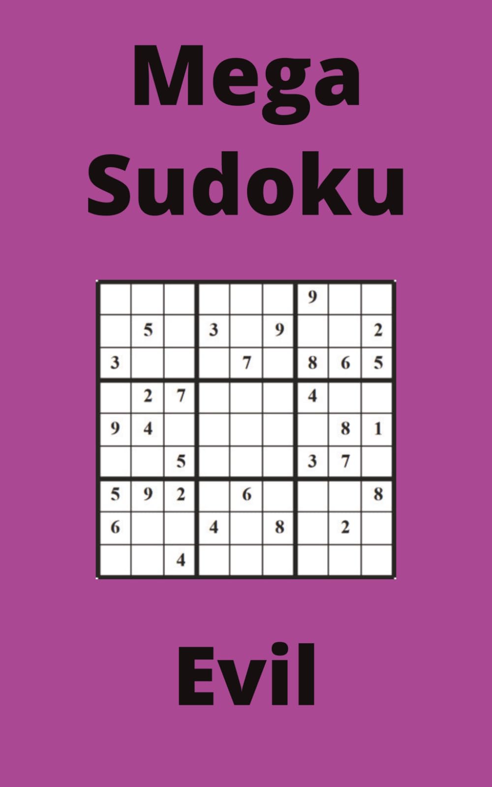 Purple Mega Sudoku Book, 9x9 Puzzles, 100 Pages, 5x8, Evil