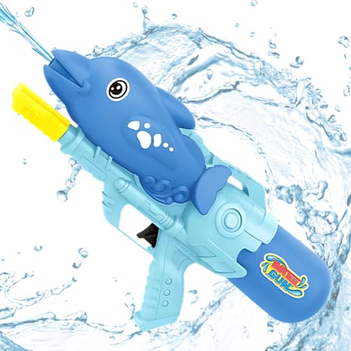 Image of Storio Cute Dolphin Shaped Holi Pichkari Water Gun Toy for Kids with 25Ft Range |High Pressure Mechanism Ideal Outdoor Toy for Pool & Beach Fun