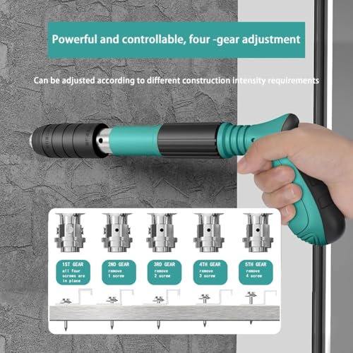 Image of Nail Gun Kit, 5-Speed Adjustable Manual Steel Stapler, 20 Pcs Nails Included, Portable Wall & Wood Fastening Tool, Concrete & Wall Anchor Slotting for Home & DIY Projects