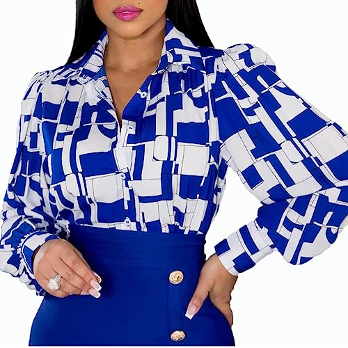 Blouses for Women Colorful Long Sleeve Button Down Shirts Dressy Casual Tops 2024
