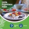 SafeWare White Eco-Friendly 3 Compartment Paper Plates, 9 Inch, 150 Count - Food Grade Sugar Cane Fiber, Compostable & Biodegradable, Hot & Cold Resistant, Heavy Duty Disposable - Image 3