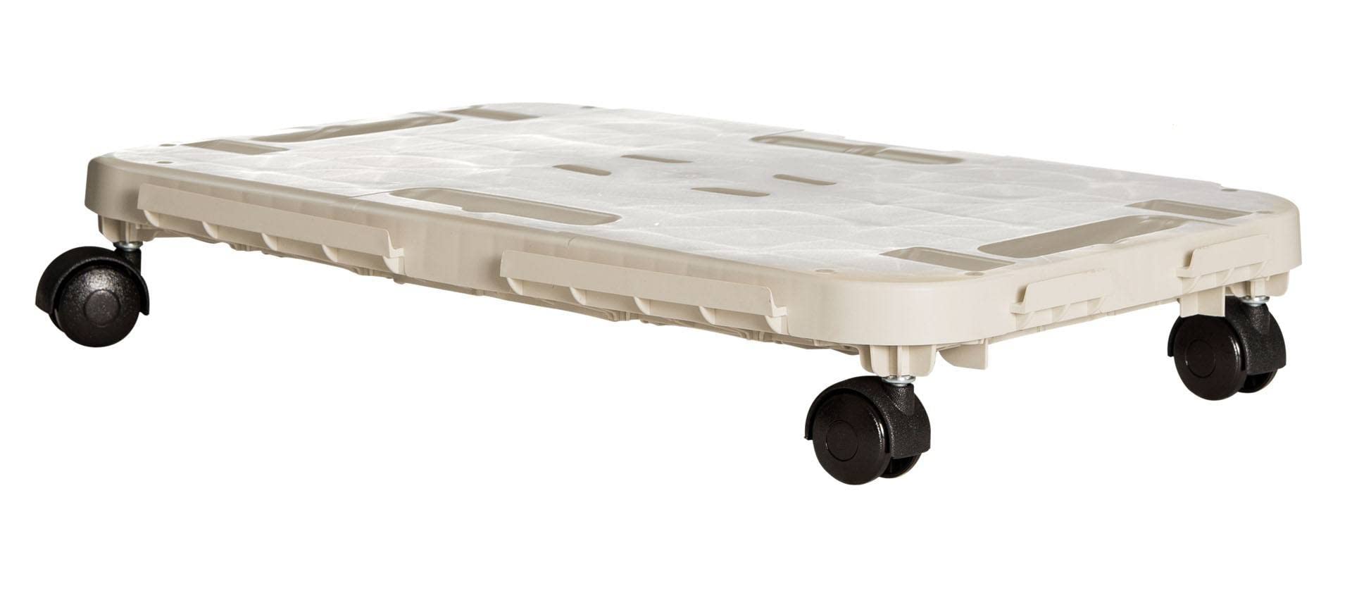 Dmora Plate-forme avec roues en polypropylène, 100% Made in Italy, 48x29h8 cm, couleur beige