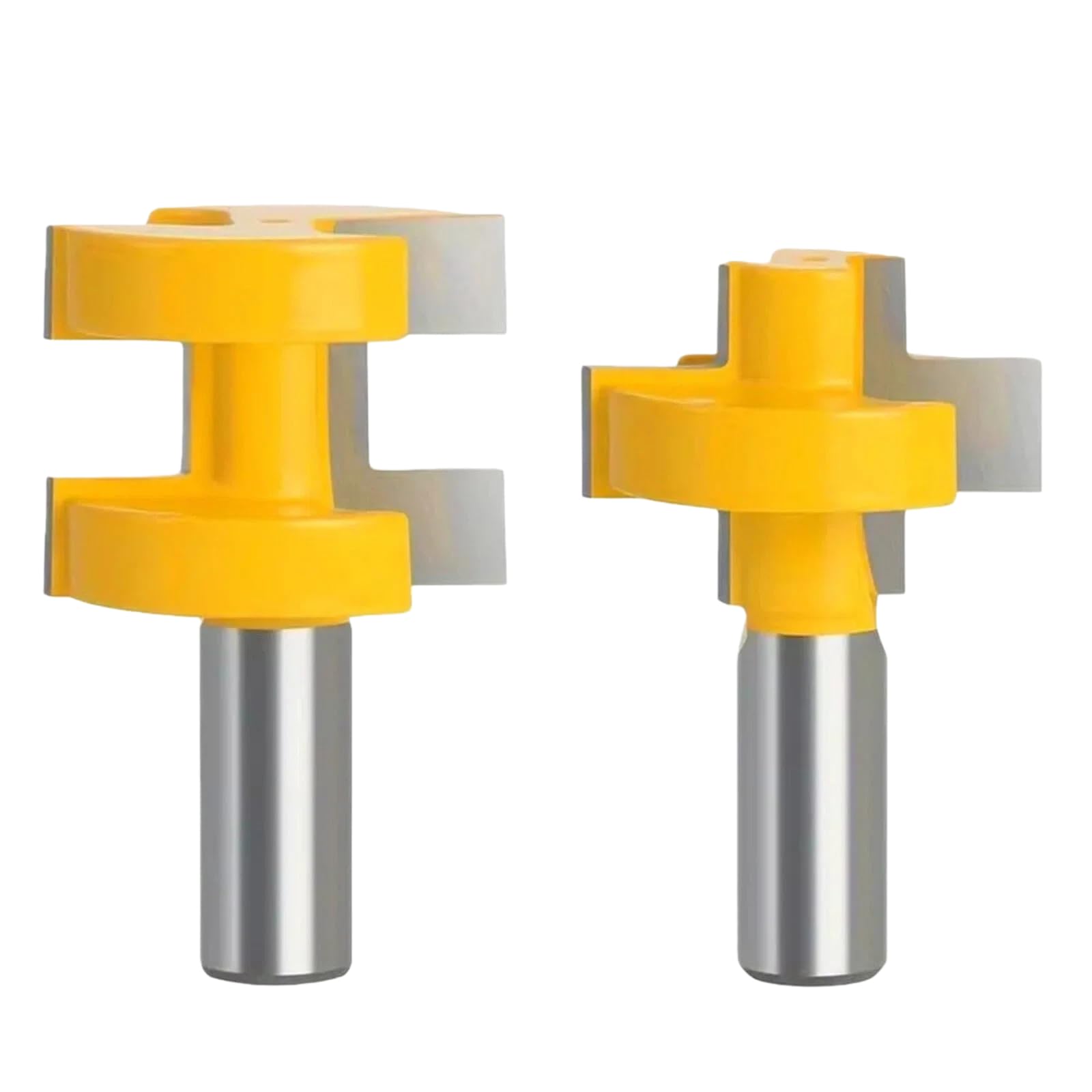 SOCOJE 2PCS 1/2 Inch Shank Tongue and Groove Router Bit Set Square Teeth Mortise and Tenon Cutter Carbide Tipped Router Bits for Board Tabletops / Panels Joinery / Making Strip Flooring — image 1