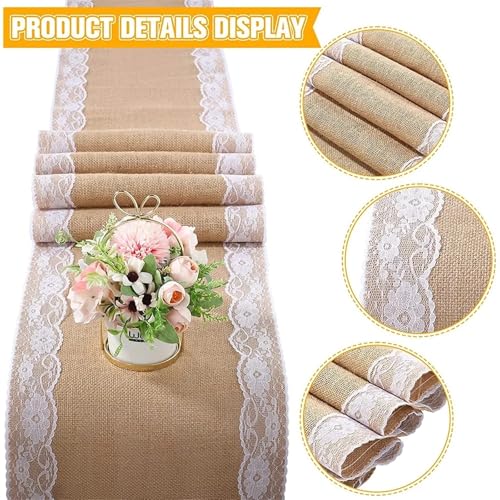 Chemin de table en dentelle et jute pour protéger et décorer