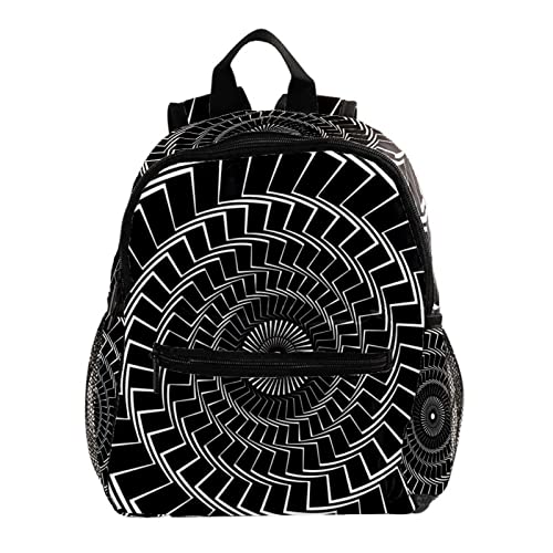Sac à dos pour garçons et filles rayé citron noir et blanc 30 cm
