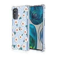XINYEXIN Handyhülle Für Motorola Moto E40/E30/E20, Transparent Mit 3D-Blumen, Stoßfest