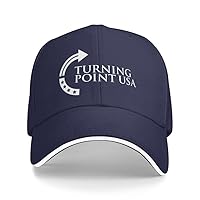 bamgen Turning Point USA White Hat Cotton Dad Cap for Unisex