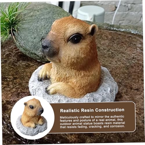 Statues d'animaux de jardin gopher en résine pour déco extérieur - 4