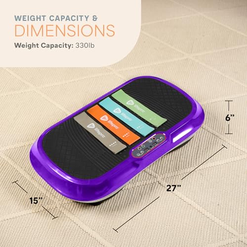 Image of Lifepro Waver Vibration Plate Exercise Machine - High-Intensity Vibration Plate for Lymphatic Drainage - Full-Body Workout Vibrating Platform with Loop Bands - Fitness Equipment for Strength & Toning