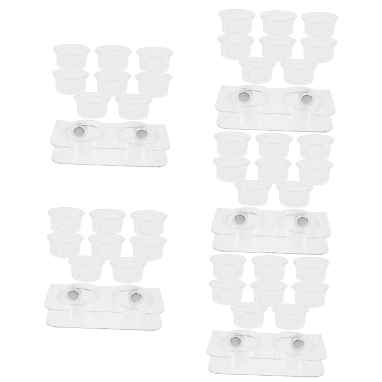Sosoport 5juegos Taza De Alimentación Magnética para Reptiles Comedero y Bebedero para Geckos y Reptiles Resistente y con Cuencos para Terrarios y Paisajismo