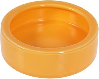 POPETPOP 2 Pack Reptile Food Bowl Anti-Escape,Ceramic Water Feeder Bowl, Reptile Worm Dish Feeding Dish for Bearded Dragons Crested Gecko Leopard Gecko Chameleon Corn Snake-Orange