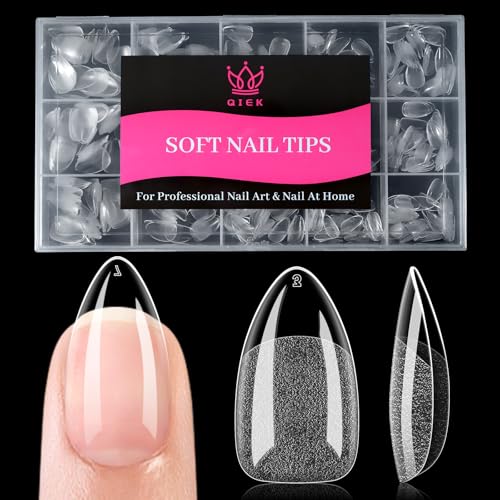 Image of Short Water-Drop Nail Tips, 15 Sizes 510 PCS Clear