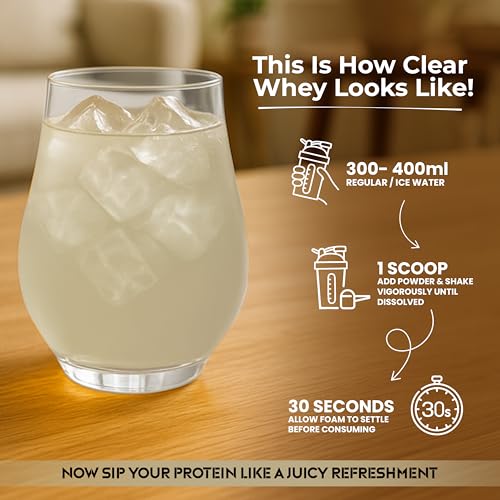 Image of Anytime Clear Whey Protein Isolate 480gm | 24g Protein Per Scoop | Nimbu Pani, 15 Servings | ISO & HACCP Certified | Lean Muscle Growth, Easy Digestion & Refreshing