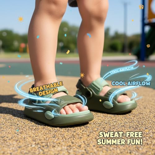 Image of GLJ Kids Comfort Clogs Sandals For Boy And Girl, 1 to 4 Years, Two-Strap Design, Easy To Wear Slip On, Dust and Waterproof, 7101