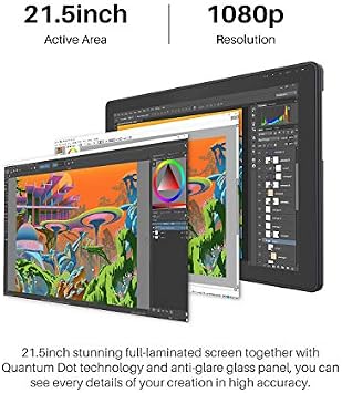 HUION Kamvas 22 Plus Drawing Tablet with Screen and Palm Rejection Artist Glove