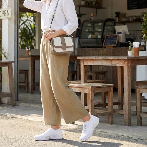 Image of konhill Women's Casual Walking Shoes Breathable Mesh Work Slip-on Sneakers