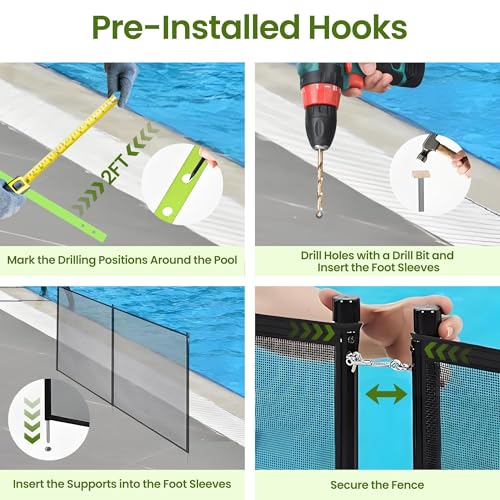 Cerca de Seguridad para Piscina 4 ft x 48 ft, Barrera de Aluminio miniatura 5
